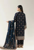 Printed Khaddar-Dark Blue Unstitched 3PC