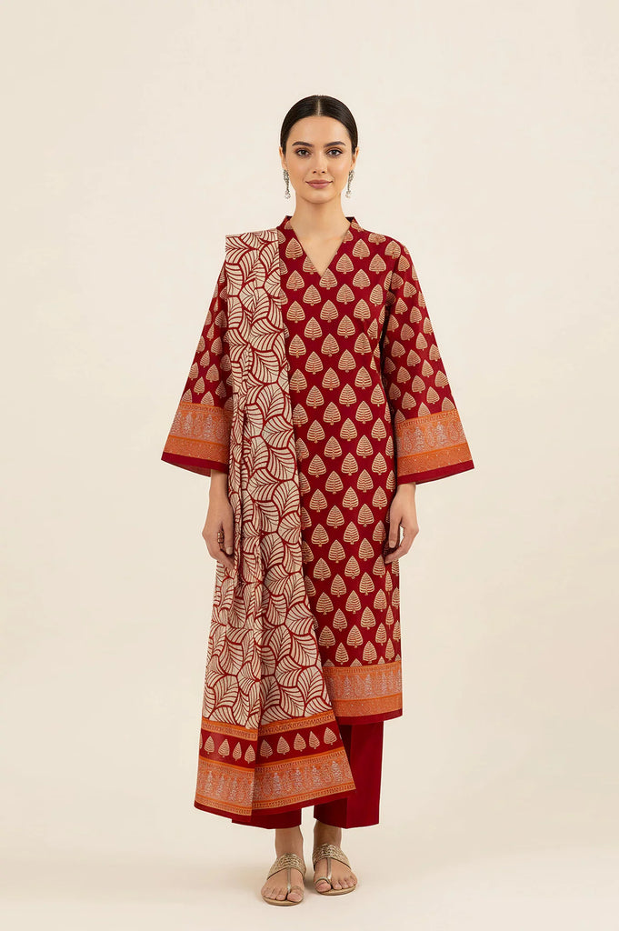 Printed Unstitched 3PC