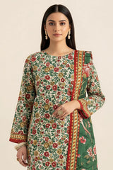 Printed Unstitched 3PC