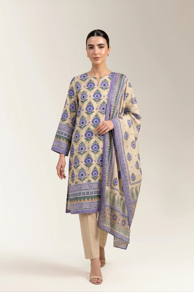 Printed Unstitched 3PC