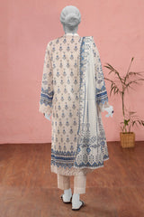 Women Unstitched White Printed Kurti With Dupatta