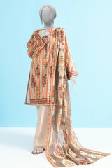 Light Beige Unstitched Kurti With Dupatta From Sohaye By Diners