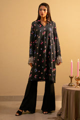 Black Embroidered Unstitched 2PC
