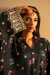 Black Embroidered Unstitched 2PC