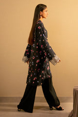 Black Embroidered Unstitched 2PC