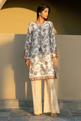 Brown Embroidered Unstitched 2PC