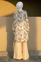 Brown Embroidered Unstitched 2PC