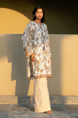 Brown Embroidered Unstitched 2PC