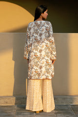 Brown Embroidered Unstitched 2PC