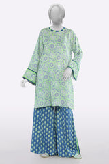 Green Printed Unstitched 2PC