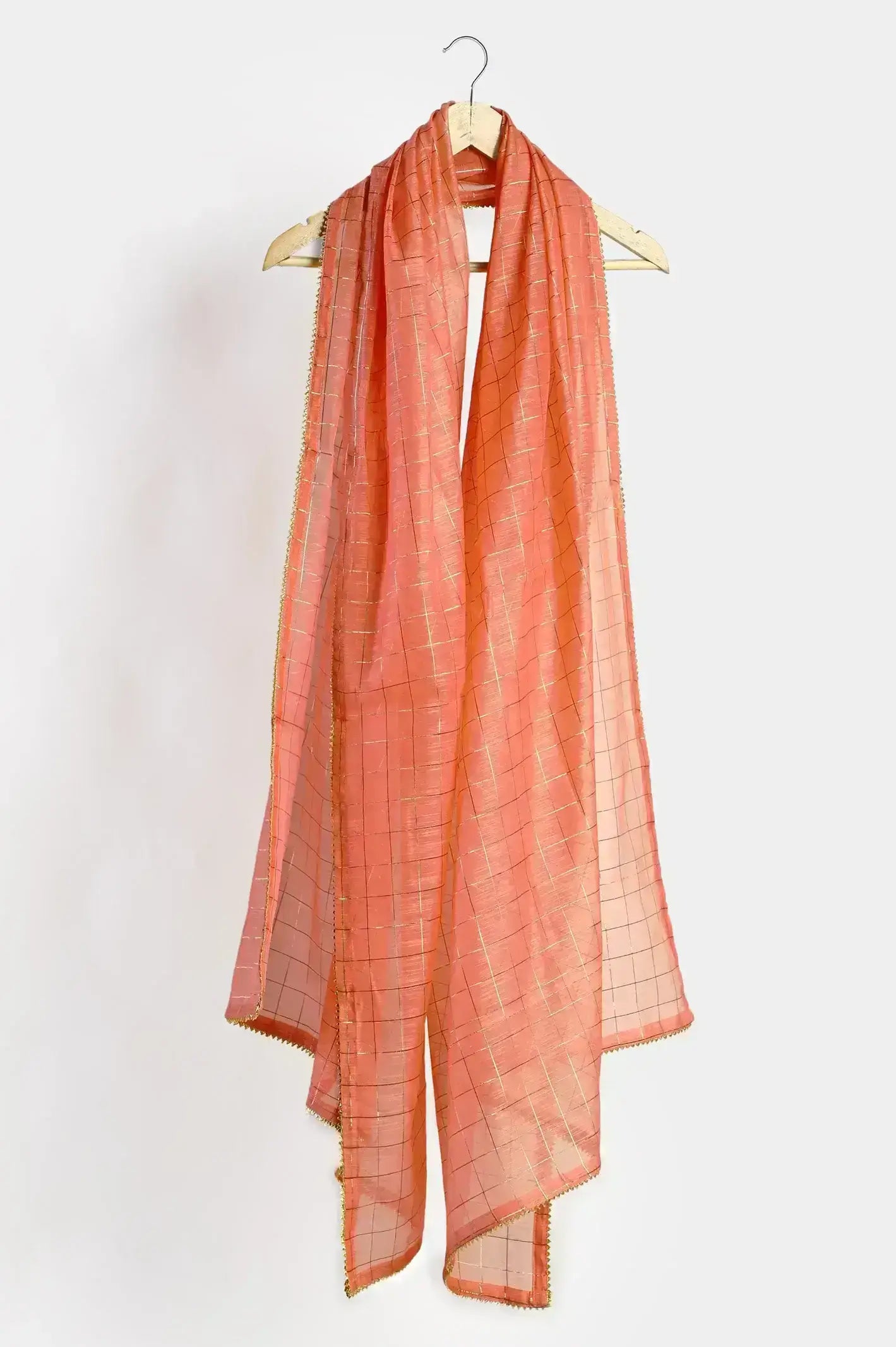 Peach Zari Organza Dupatta in Pakistan