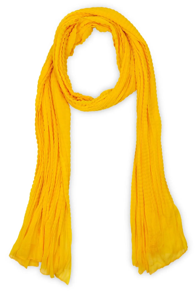 Crinkle Chiffon Yellow Dupatta for women