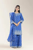 Embroidered Solid Fancy Jacquard Blue Teens 3Pc