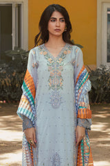 3PC Unstitched Embroidered