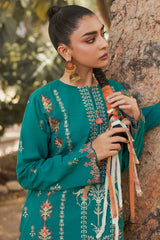 Green Embroidered 3PC Unstitched
