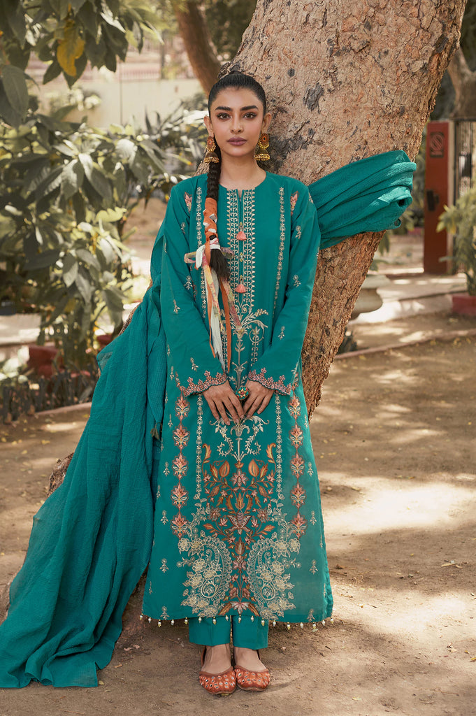 Green Embroidered 3PC Unstitched