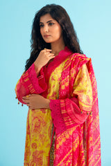 Yellow Printed 3PC Unstitched
