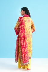 Yellow Printed 3PC Unstitched