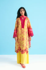 Yellow Printed 3PC Unstitched