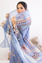 Blue Embroidered 3PC Unstitched
