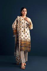 Cream Printed 3PC Unstitched