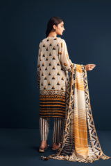 Cream Printed 3PC Unstitched