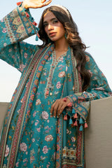 Teal Printed 3PC Unstitched