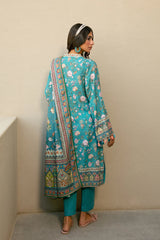 Teal Printed 3PC Unstitched
