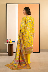 Yellow Printed 3PC Unstitched