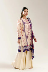 Printed Lawn-Beige Unstitched 3PC
