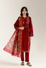 Printed Lawn-Maroon Unstitched 3PC