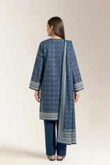Printed Lawn-N Blue Unstitched 3PC
