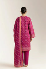 Printed Lawn-Pink Unstitched 3PC