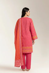Printed Lawn-Pink Unstitched 3PC