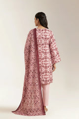 Printed Lawn-Pink Unstitched 3PC