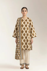 Printed Lawn-Mustard Unstitched 3PC