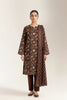 Printed Lawn-Brown Unstitched 3PC