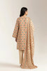 Printed Lawn-Beige Unstitched 3PC