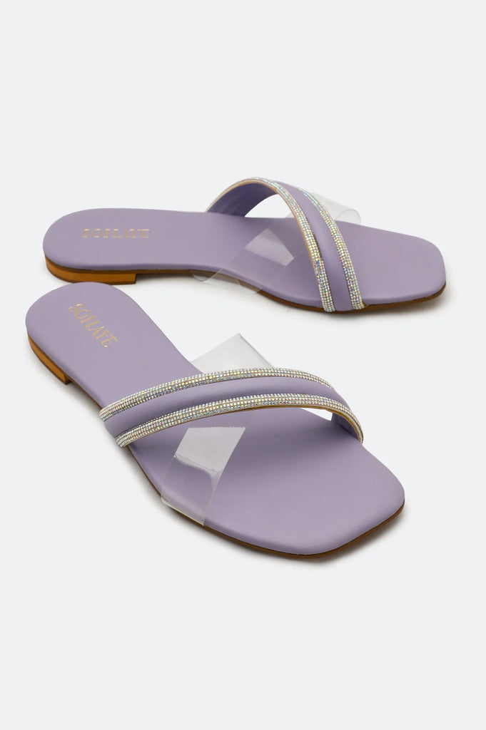 lilac Slippers for Women From Sohaye By Diners