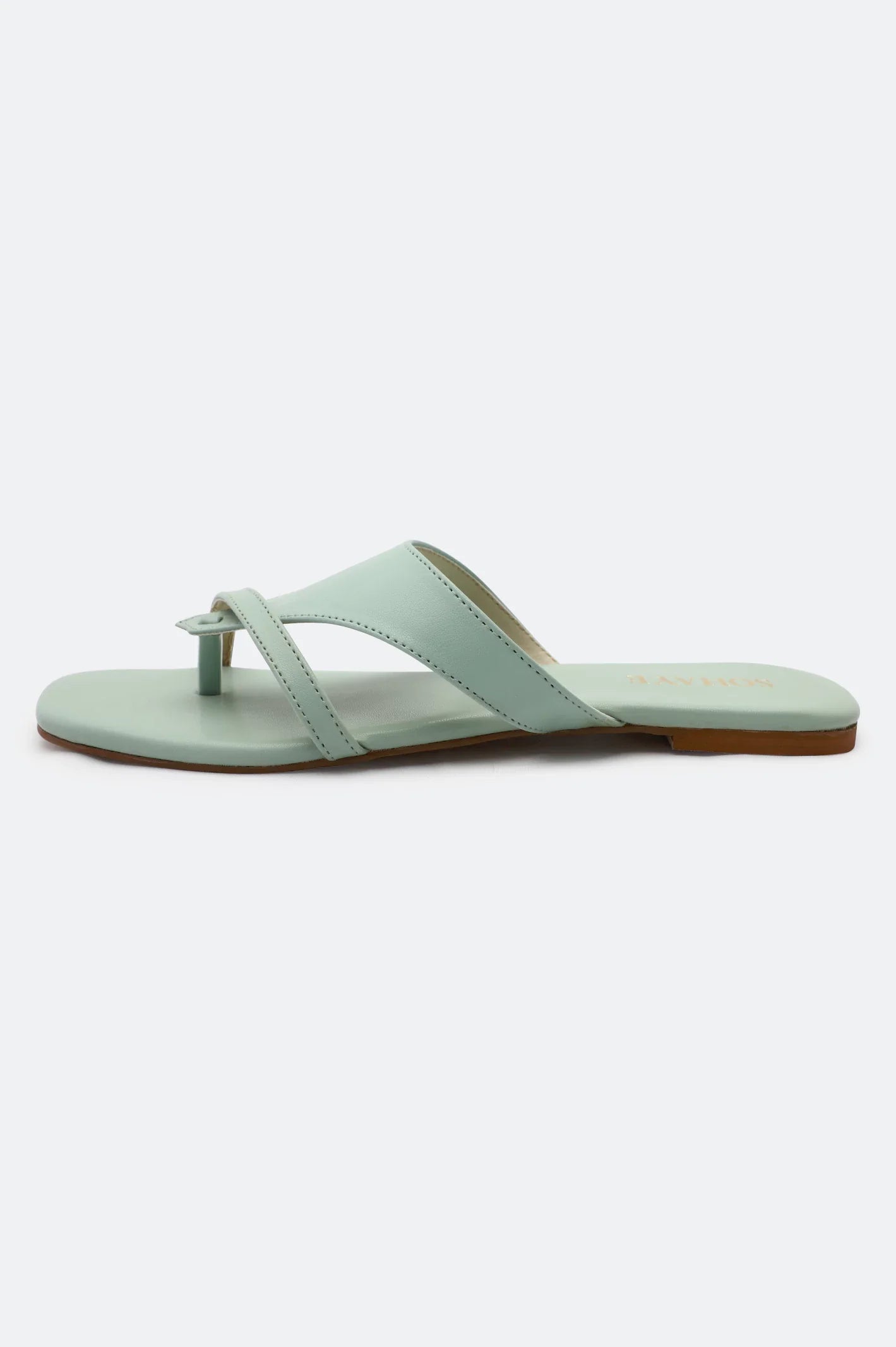 Sea Green Slippers for Women From Sohaye By Diners