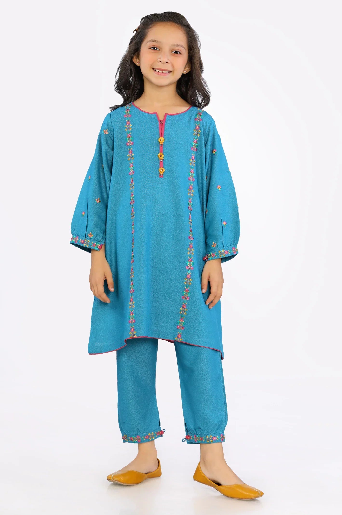 Teal Girls 2PC Suit From Sohaye By Diners