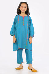 Teal Girls 2PC Suit From Sohaye By Diners