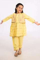 Jacquard Yellow Girls 2PC Suit