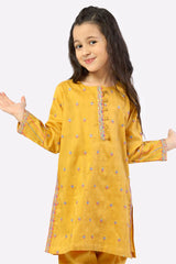 Mustard Embroidered Girls 2PC