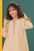 Yarn Dyed Beige Girls Embroidered 2 PC Suit