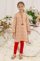 Yarn Dyed Cream Girls Kurti