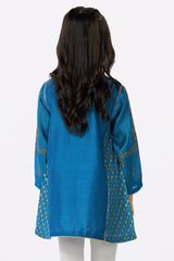 Blue Khaddi Net Block Printed Girls Kurti From Sohaye By Diners