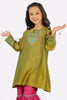 Olive Embroidered Girls 2PC Suit
