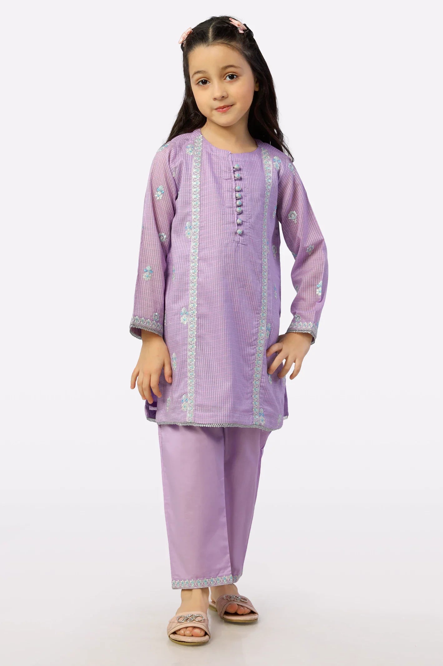 Lilac Embroidered Girls 2PC From Sohaye By Diners