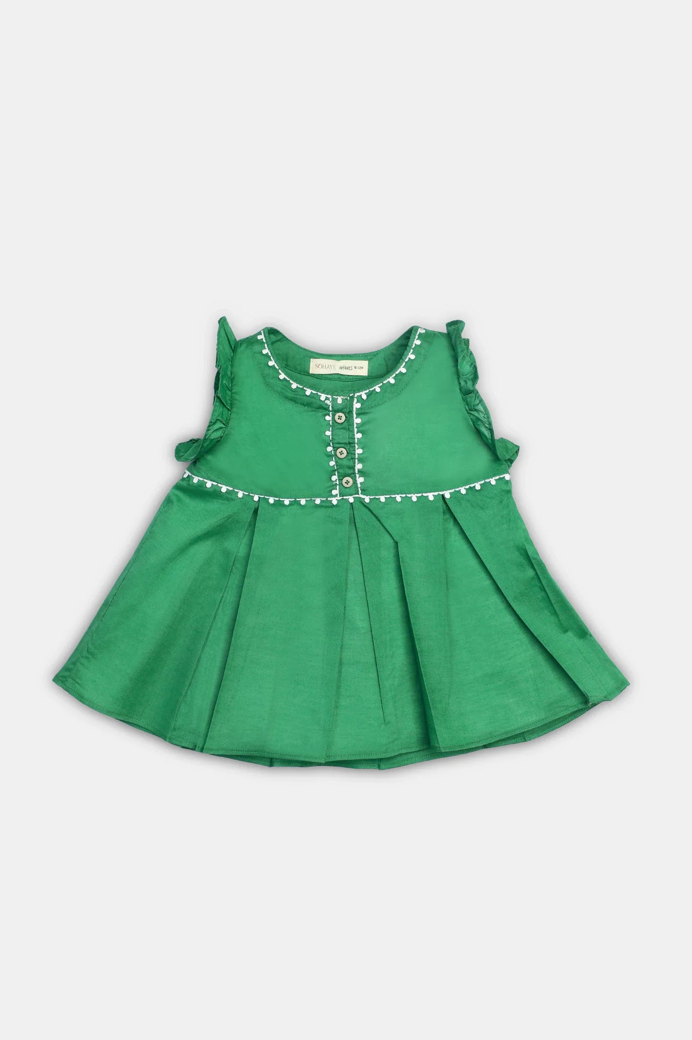 Green Infant Girls Kurti From Sohaye By Diners